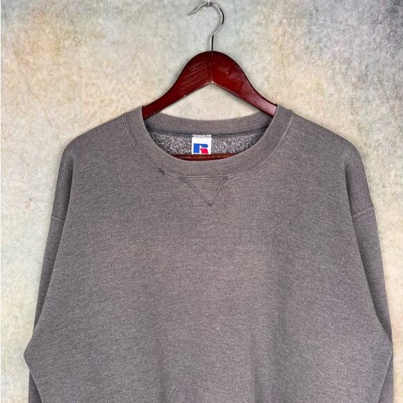 VTG 90s Russell Athletic Crewneck Sweatshirt Mens Sz L Gray USA Made Pullover - Picture 4 of 8